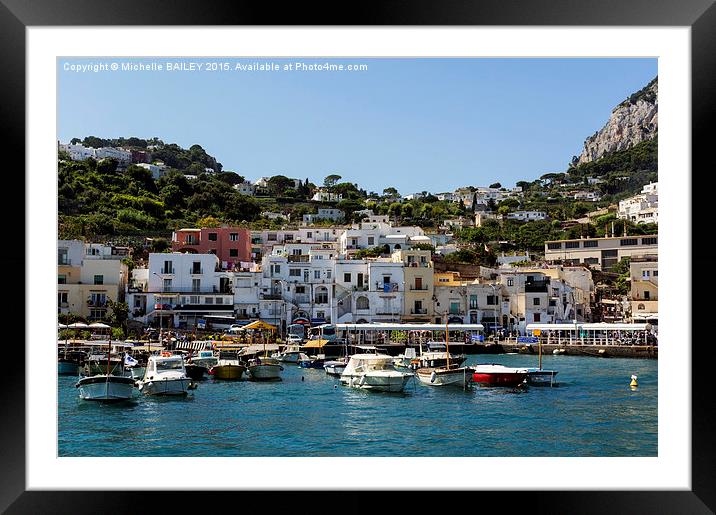 The Harbour at Capri Framed Mounted Print by Michelle BAILEY