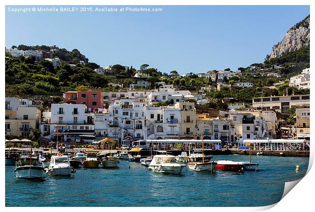 The Harbour at Capri Print by Michelle BAILEY