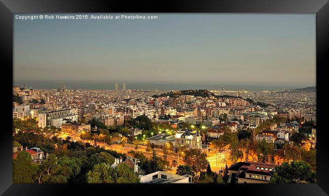  Barcelona Skyline  Framed Print by Rob Hawkins