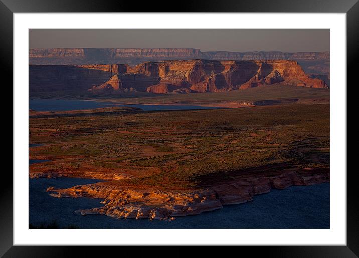 Lake Powell at sunset Framed Mounted Print by Thomas Schaeffer