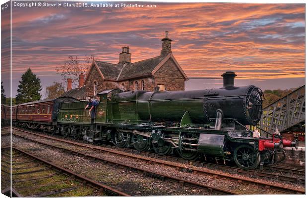  Great Western Railway Engine 2857 at Sunset Canvas Print by Steve H Clark