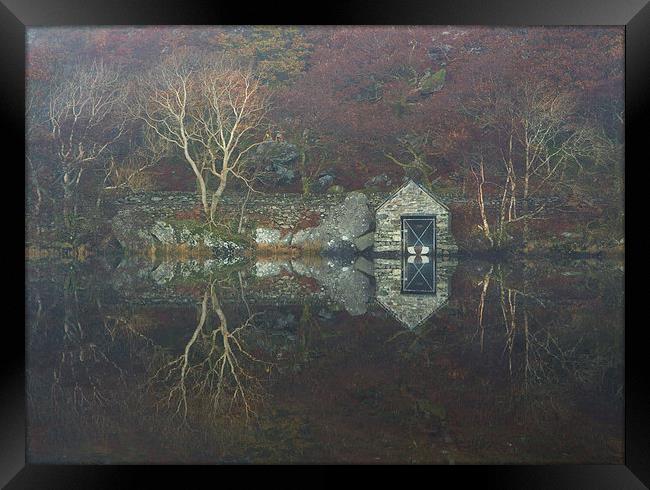  Llyn Dinas boathouse Framed Print by Rory Trappe