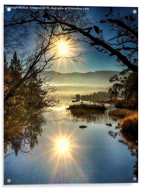  Sunrise at Loch Morlich Acrylic by Alan Simpson