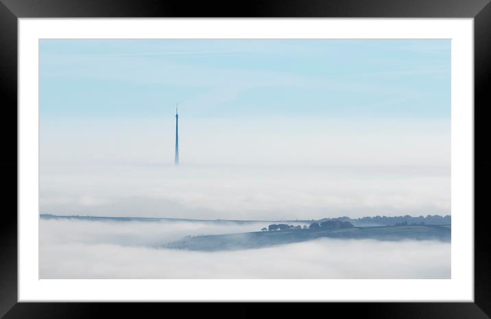 Emley Moor television mast in West Yorkshire Framed Mounted Print by chris smith