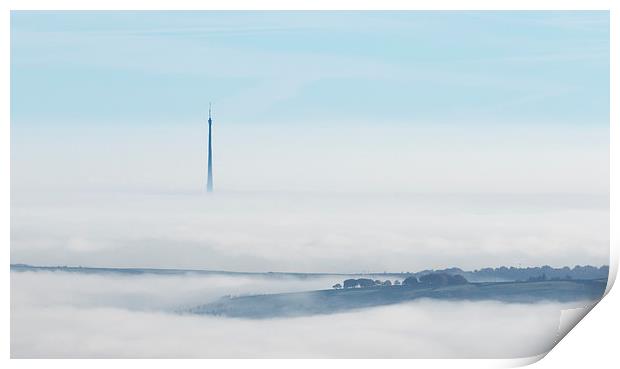Emley Moor television mast in West Yorkshire Print by chris smith