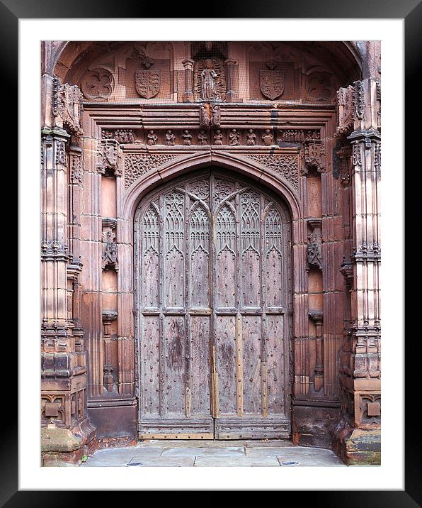 Chester Cathedral Door Framed Mounted Print by Victor Burnside