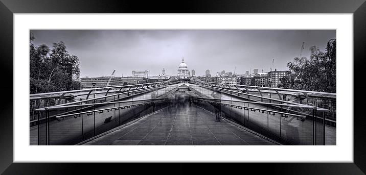 Millennium Bridge and St Pauls Cathedral  Framed Mounted Print by chris smith