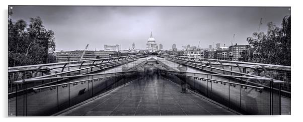 Millennium Bridge and St Pauls Cathedral  Acrylic by chris smith