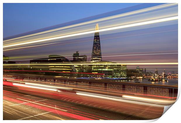 The shard London at night Print by chris smith