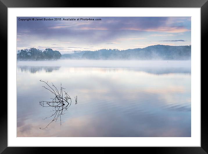 Morning Mist, Loch Ard Framed Mounted Print by Janet Burdon
