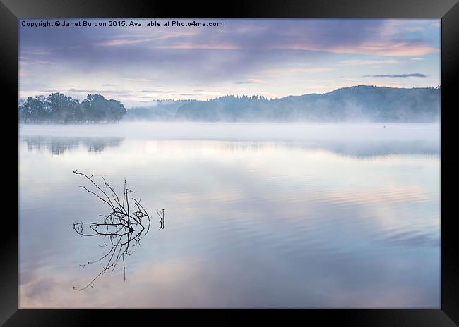 Morning Mist, Loch Ard Framed Print by Janet Burdon