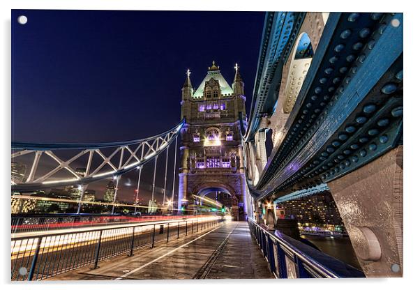 Tower Bridge lights, London  Acrylic by chris smith