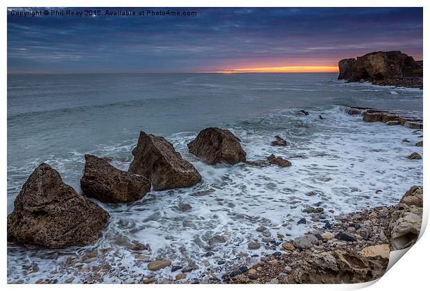  Sunrise over Graham Sands Print by Phil Reay