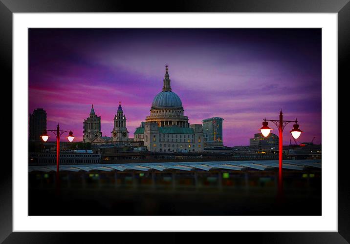 St Pauls Dusk Framed Mounted Print by David French
