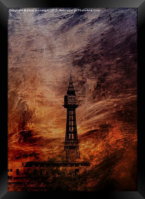  Storm over Blackpool Framed Print by dave mcnaught