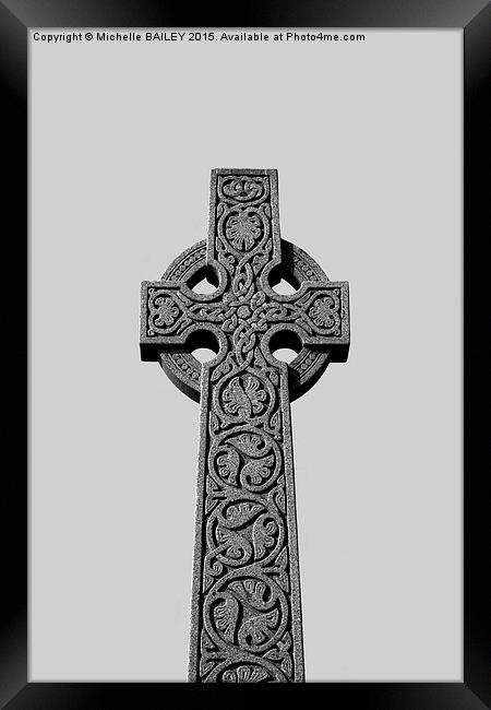  Celtic Cross Mono Framed Print by Michelle BAILEY
