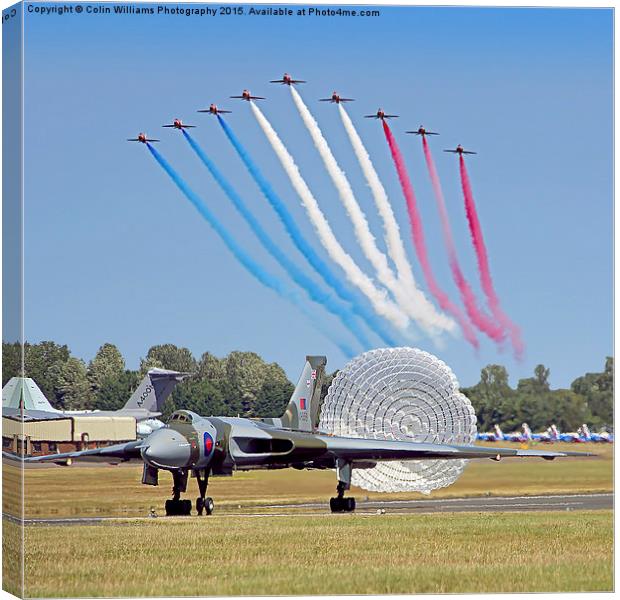  The Red Arrows Salute The Vulcan Canvas Print by Colin Williams Photography