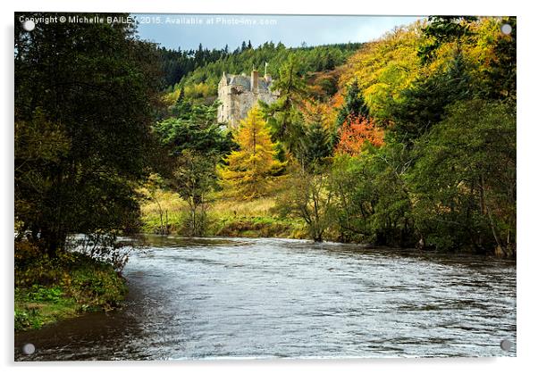  Autumn colour on the River Tweed Acrylic by Michelle BAILEY