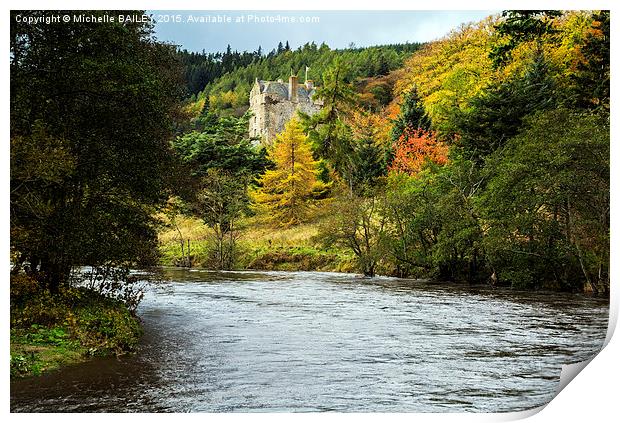  Autumn colour on the River Tweed Print by Michelle BAILEY