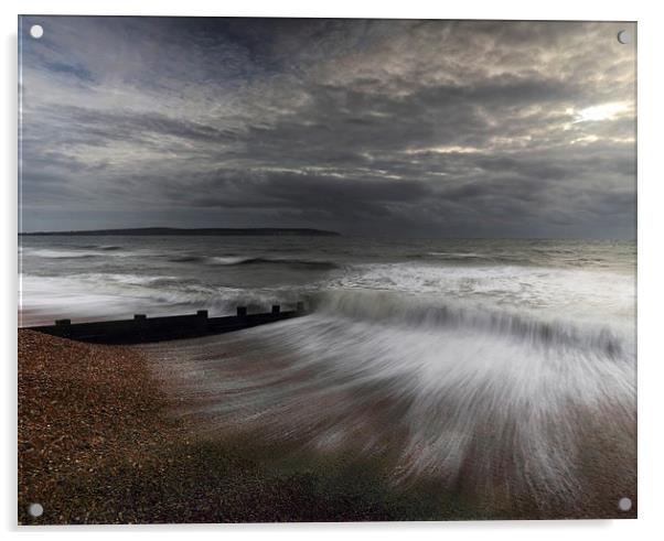  Storm at Milford on Sea Acrylic by Ceri Jones