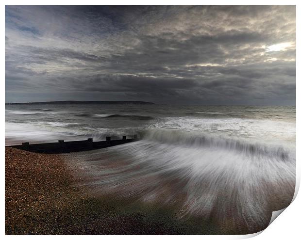  Storm at Milford on Sea Print by Ceri Jones