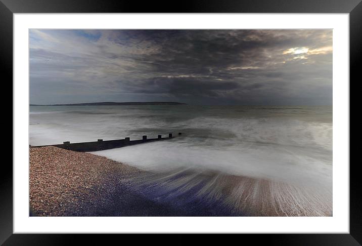  Storm at Milford on Sea Framed Mounted Print by Ceri Jones