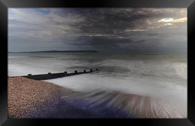  Storm at Milford on Sea Framed Print by Ceri Jones