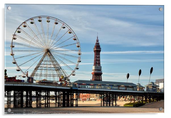 Big Wheel Central Pier Blackpool Acrylic by Gary Kenyon