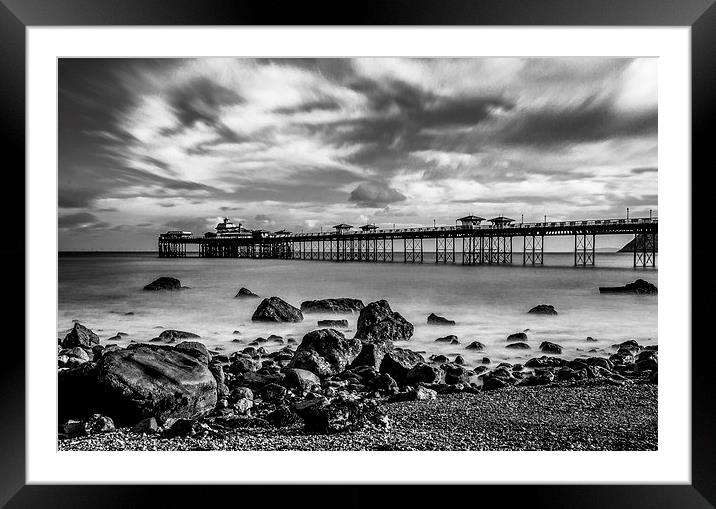 Llandudnp Pier in Black and White  Framed Mounted Print by Chris Evans