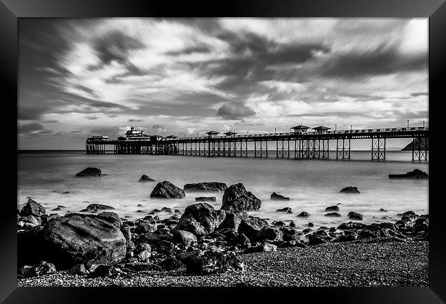  Llandudnp Pier in Black and White  Framed Print by Chris Evans