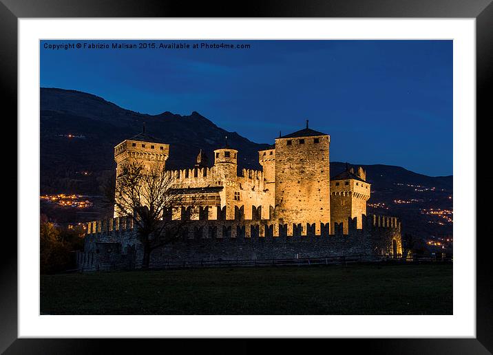  Fenis Castle - Aosta Italy Framed Mounted Print by Fabrizio Malisan