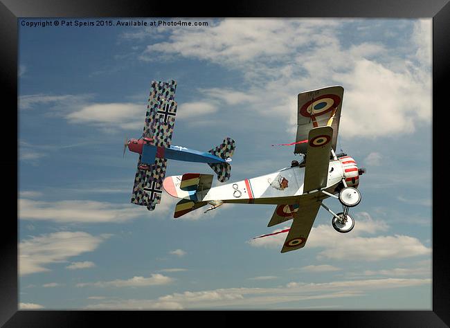  Fighting Colours - Fokker D.Vll and Nieuport 17 Framed Print by Pat Speirs