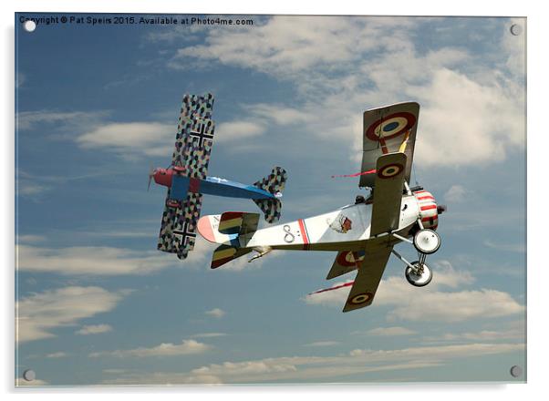  Fighting Colours - Fokker D.Vll and Nieuport 17 Acrylic by Pat Speirs