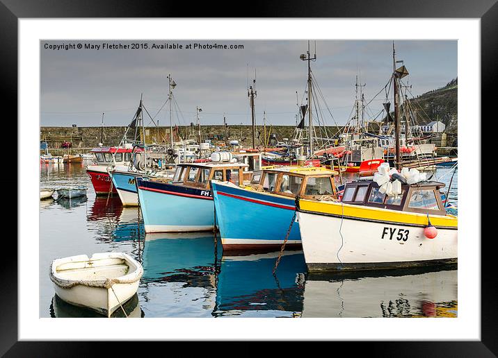  Fishing Boats in Mevagissey Framed Mounted Print by Mary Fletcher