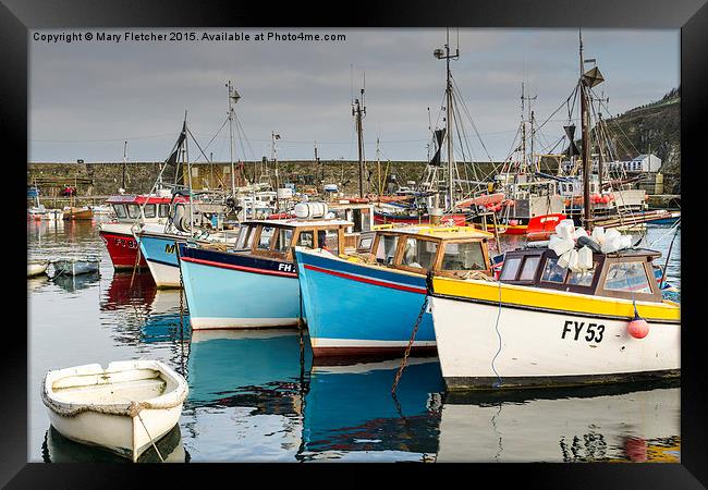  Fishing Boats in Mevagissey Framed Print by Mary Fletcher