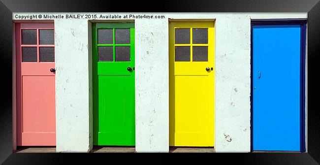  Changing Rooms Pink  Green Yellow Blue Framed Print by Michelle BAILEY