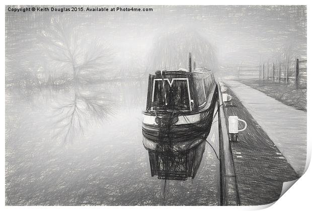 Moored in the fog Print by Keith Douglas