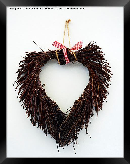  Hanging Heart Framed Print by Michelle BAILEY