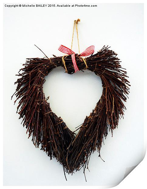  Hanging Heart Print by Michelle BAILEY