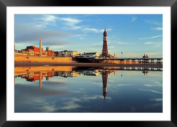  Blackpool Tower Reflection Framed Mounted Print by David Chennell