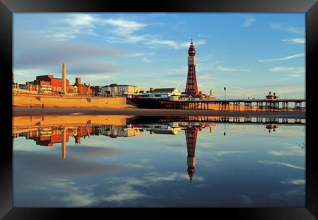  Blackpool Tower Reflection Framed Print by David Chennell
