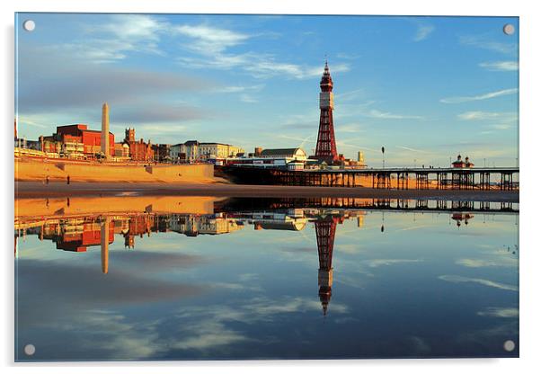  Blackpool Tower Reflection Acrylic by David Chennell