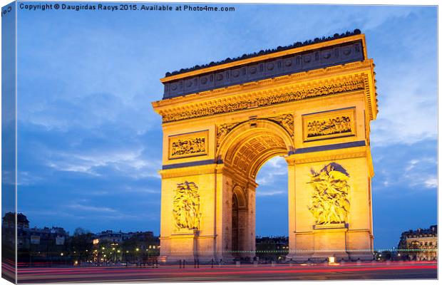 Arc de Triomphe, Paris - a roundabout with a diffe Canvas Print by Daugirdas Racys