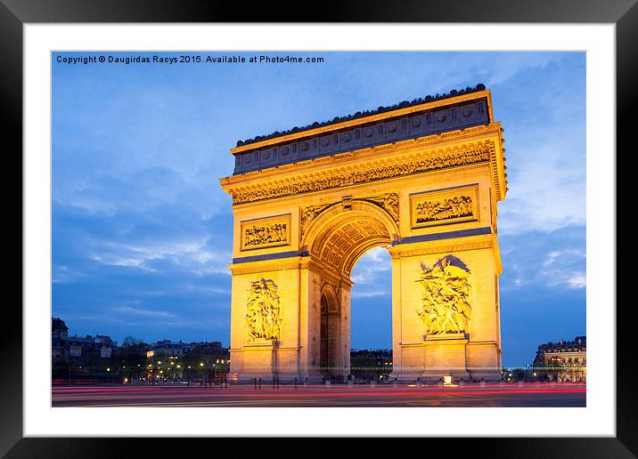 Arc de Triomphe, Paris - a roundabout with a diffe Framed Mounted Print by Daugirdas Racys