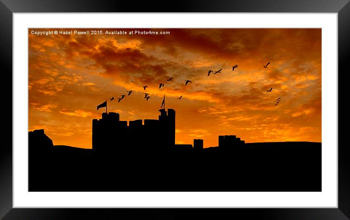  Caerphilly Castle sunset Framed Mounted Print by Hazel Powell