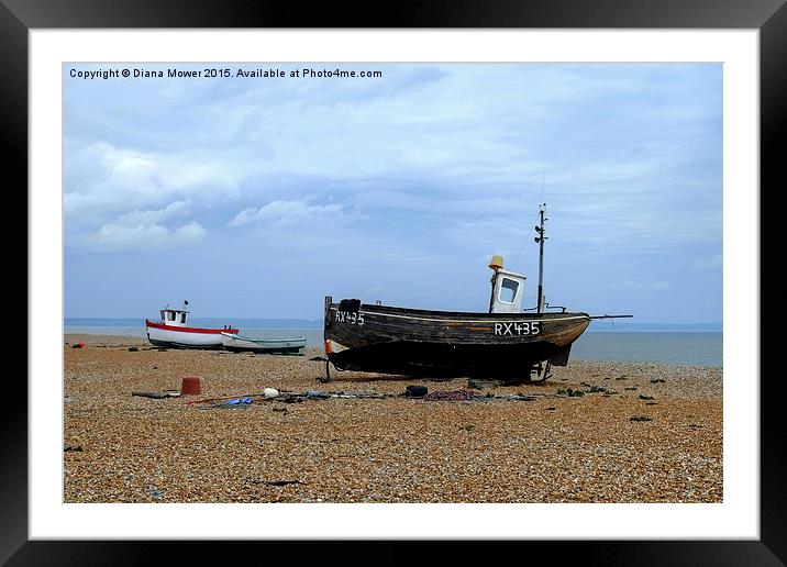  Dungeness Fishing Boats Framed Mounted Print by Diana Mower