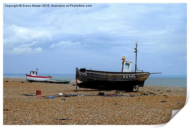  Dungeness Fishing Boats Print by Diana Mower