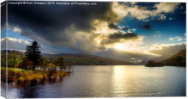  Sunset at Loch Tay Canvas Print by Alan Simpson