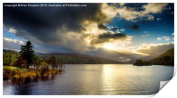  Sunset at Loch Tay Print by Alan Simpson