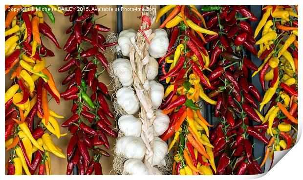  Chilli and Garlic Print by Michelle BAILEY